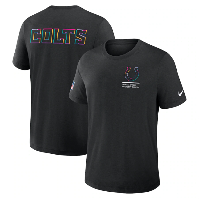 Men's Black Indianapolis Colts 2025 Crucial Catch Tri-Blend Dri-FIT T-Shirt